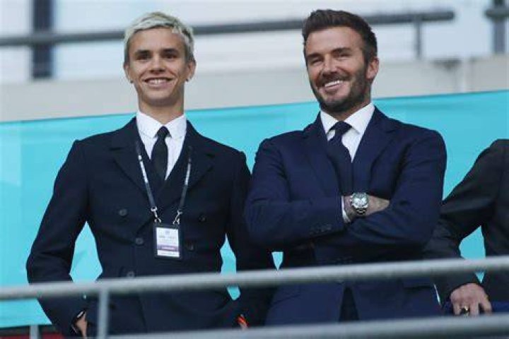 Romeo Beckham with David Beckham